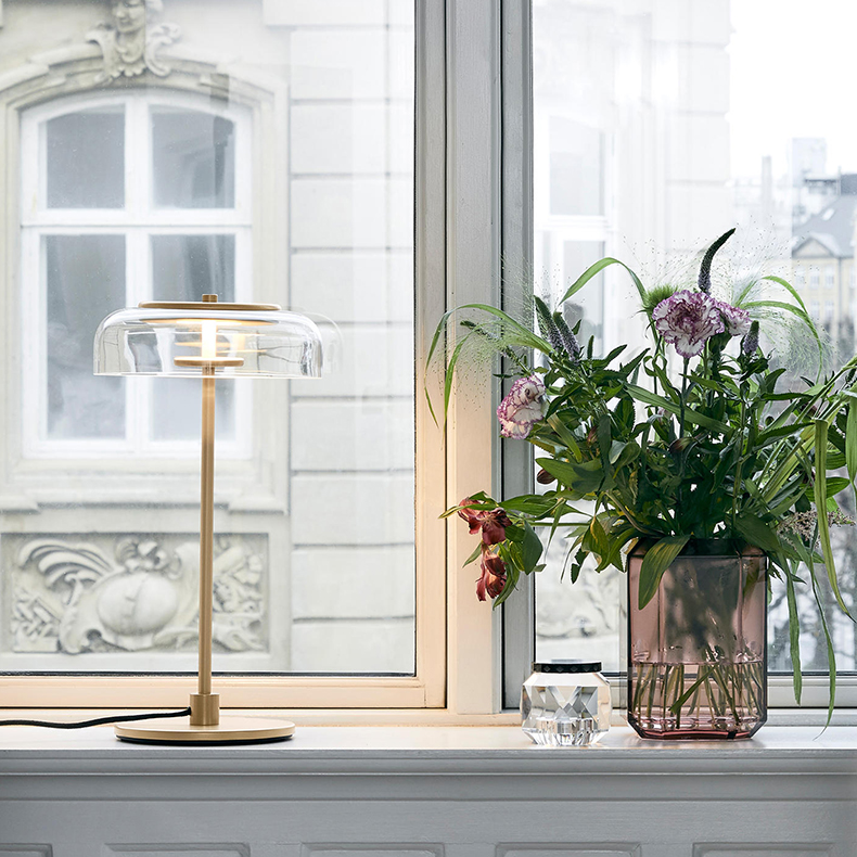 Lampe arquée en verre Keystone