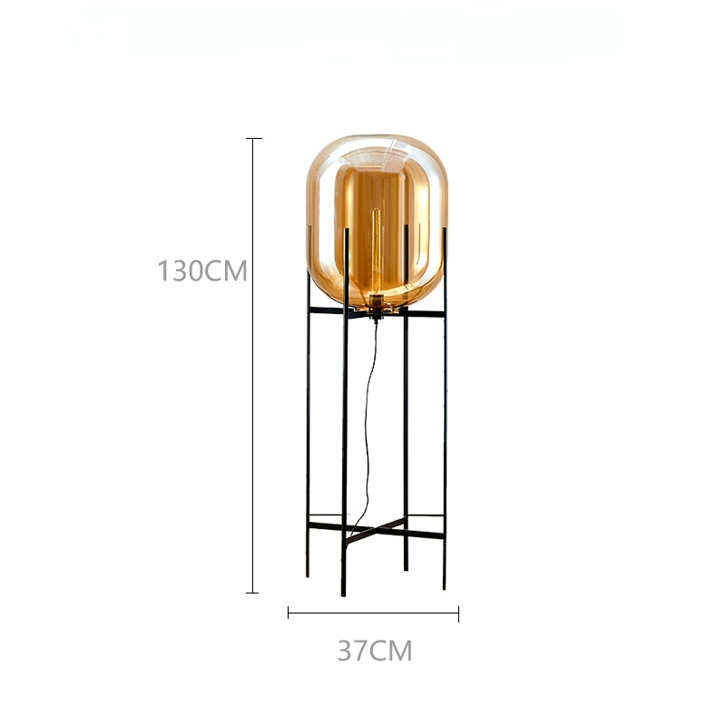 Lampe de sol/de table en verre Alden