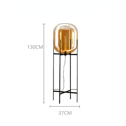 Lampe de sol/de table en verre Alden