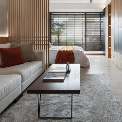 Table basse ALINA RADISSON style scandinave américain rétro en bois massif (4 tailles, 4 couleurs)