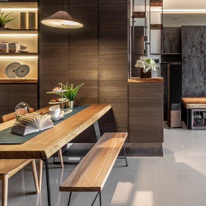 Chaise de salle à manger artistique en bois massif JUDE Nordic Scandinave