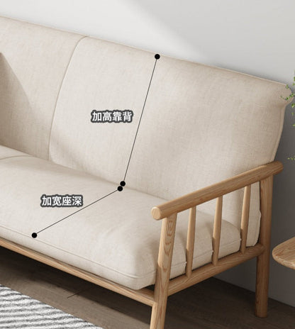 Canapé scandinave LAYLA en bois massif de style japonais (4 tailles, 7 couleurs au choix)