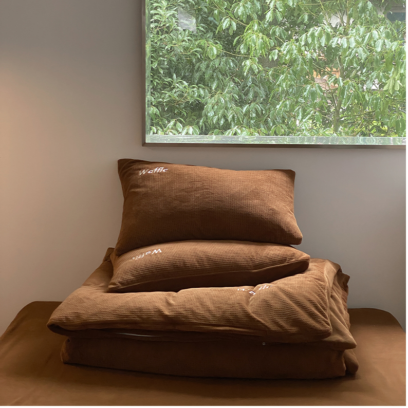 Ensemble de draps en velours corail Holly