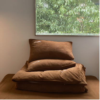 Ensemble de draps en velours corail Holly