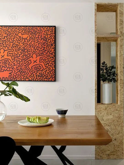 Table à manger scandinave nordique LINDSEY Radisson en bois massif, bord brut / bord droit