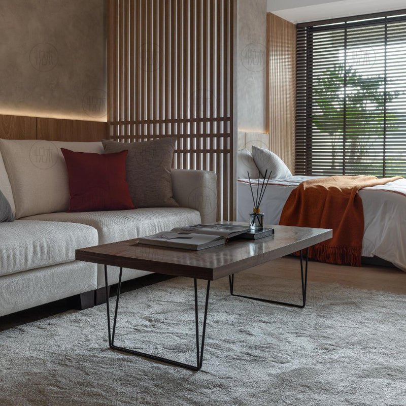 Table basse ALINA RADISSON style scandinave américain rétro en bois massif (4 tailles, 4 couleurs)