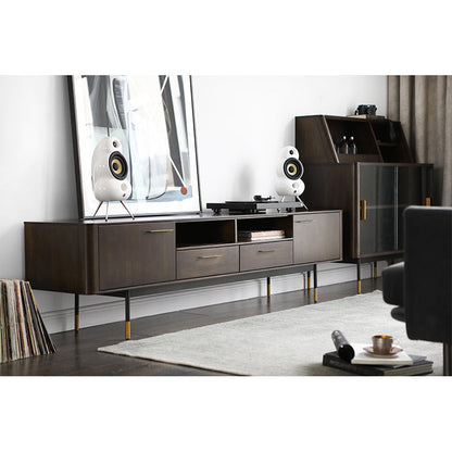 BRINLEY Chicago HILTON Console TV Commode en bois massif Table basse