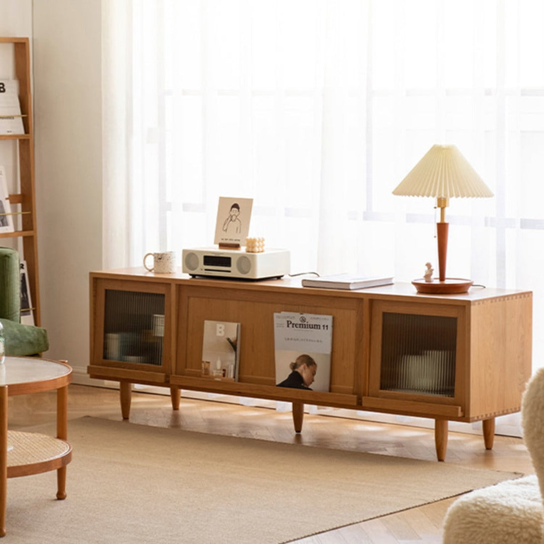 Meuble TV en bois massif Bradwell