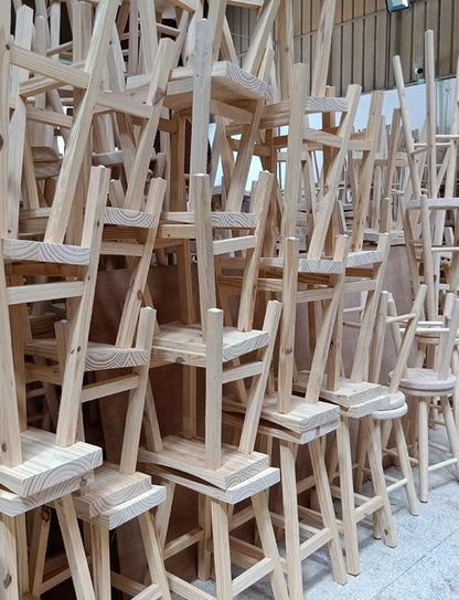 Tabouret de bar haut Luca en bois massif, chaise haute de café BR 067 WD