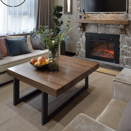 Table basse carrée nordique en bois massif DANIELA RADISSON (4 couleurs, 10 tailles)