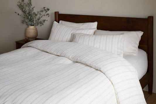 Housse de couette Anta en chanvre et coton – Vert sauge