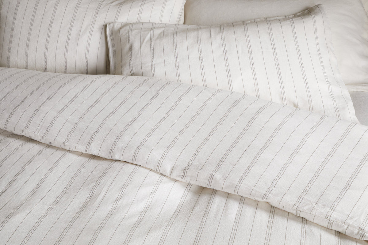 Housse de couette Anta en chanvre et coton – Vert sauge
