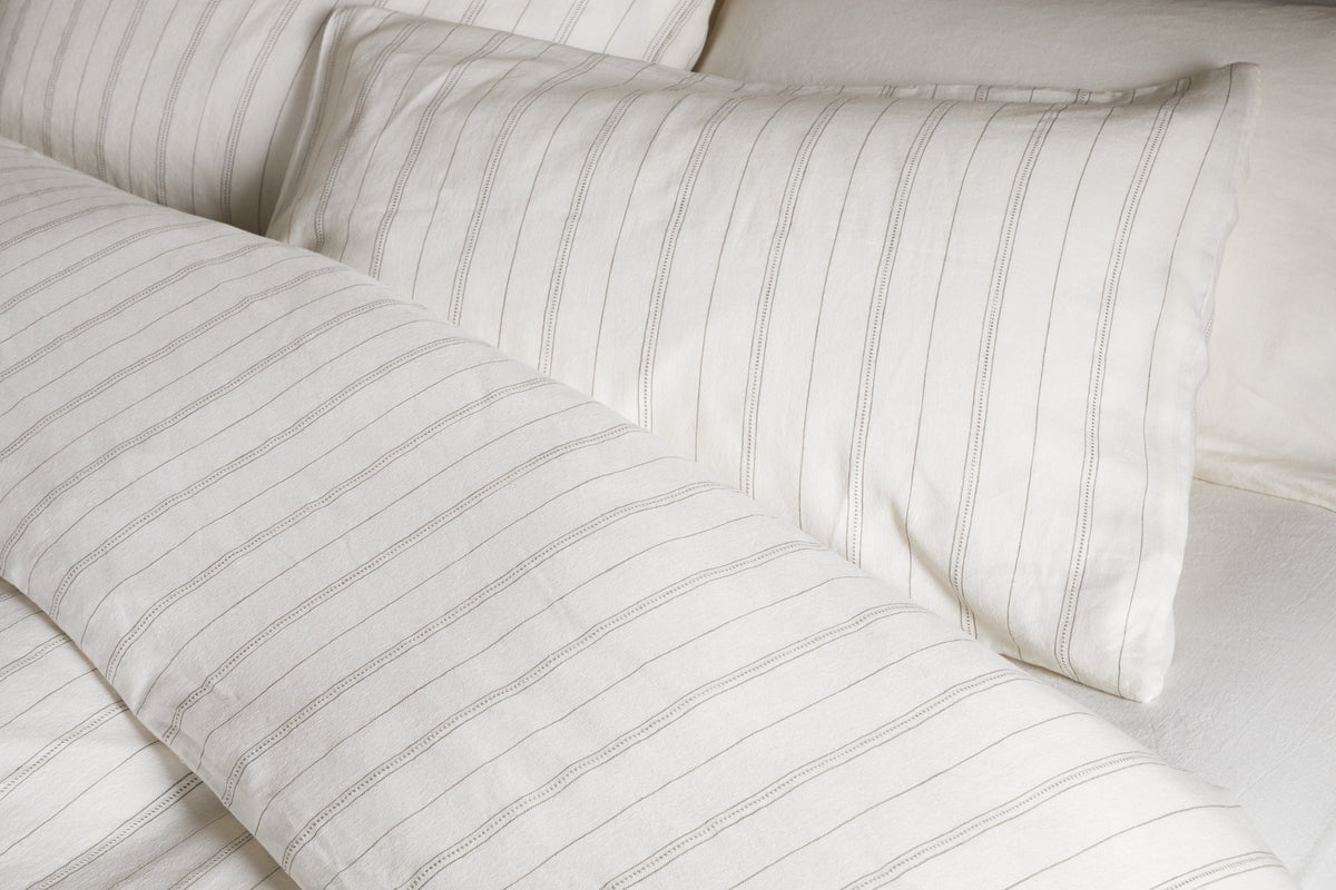 Housse de couette Anta en chanvre et coton – Vert sauge