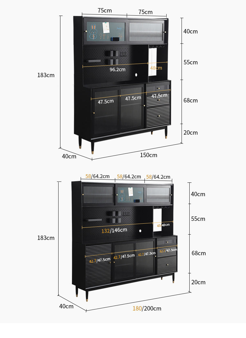 Buffet scandinave en bois massif ADALINE (3 couleurs, 3 tailles)