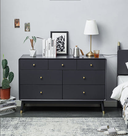 Commode ADELINE COURTYARD en bois massif noir, noyer, blanc, couleur naturelle