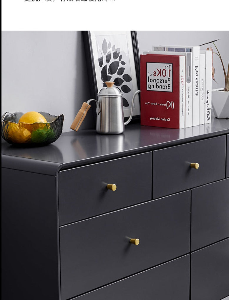 Commode ADELINE COURTYARD en bois massif noir, noyer, blanc, couleur naturelle