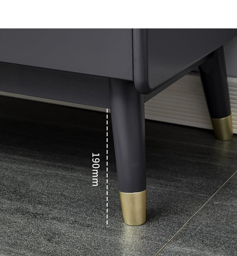 Commode ADELINE COURTYARD en bois massif noir, noyer, blanc, couleur naturelle