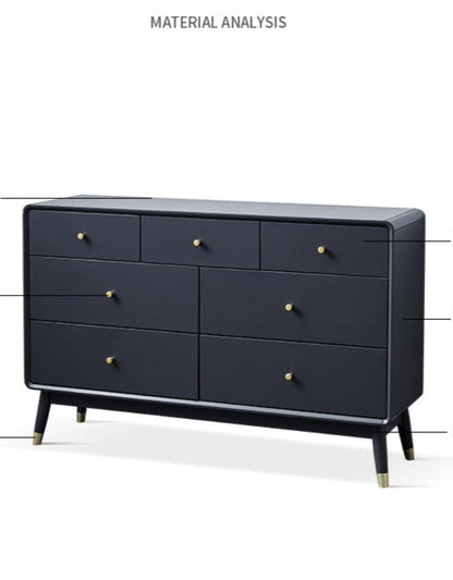 Commode ADELINE COURTYARD en bois massif noir, noyer, blanc, couleur naturelle