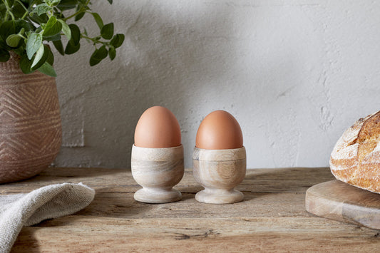 Coquetier en bois Awa - Naturel - (Lot de 2)