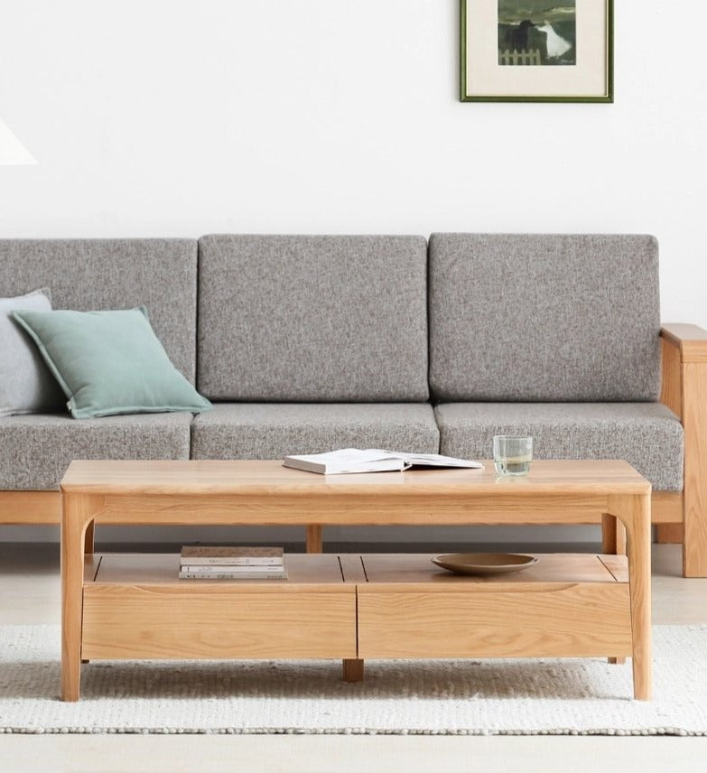 Table basse en bois massif pur de style japonais AKAGI