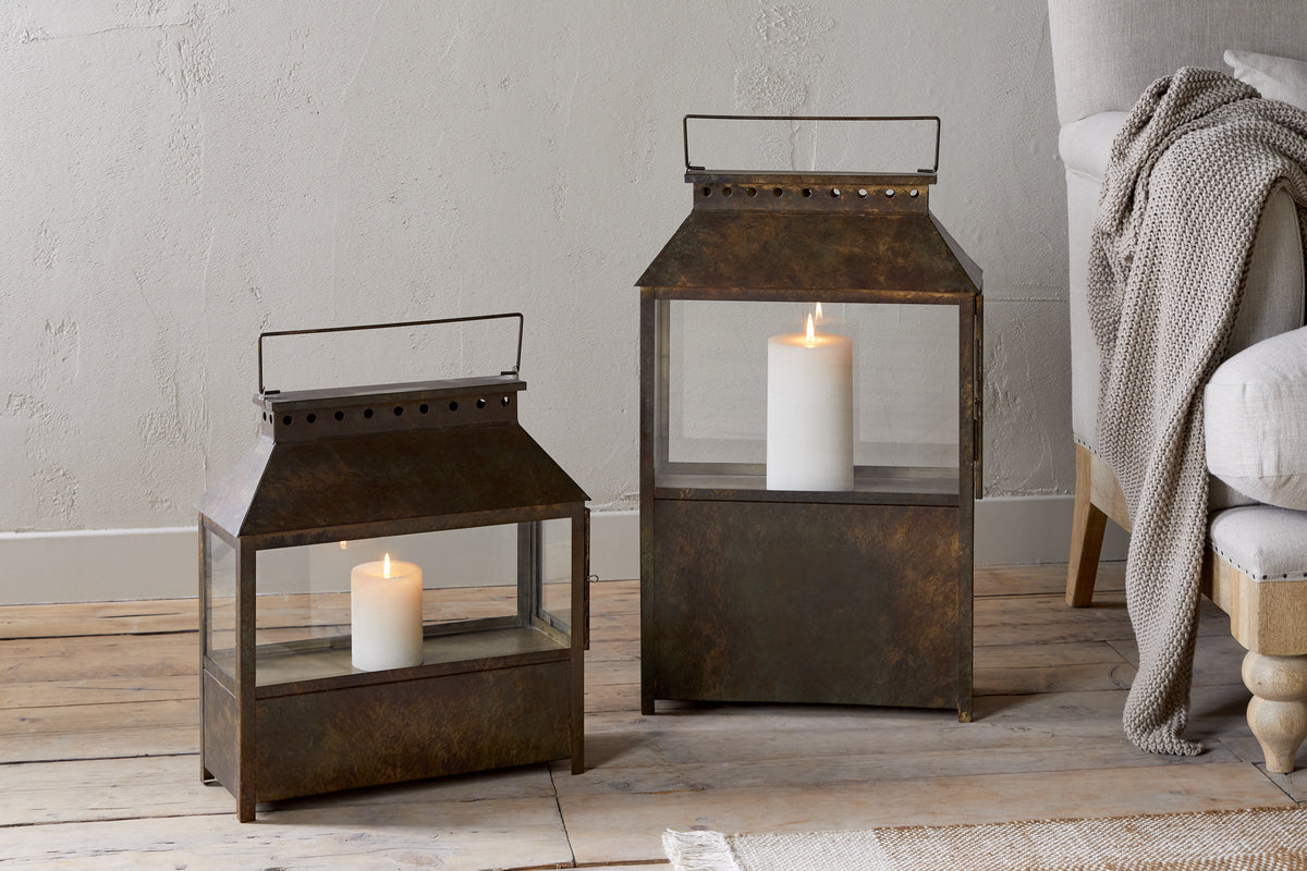 Lanterne Large Akoko - Patine Marron
