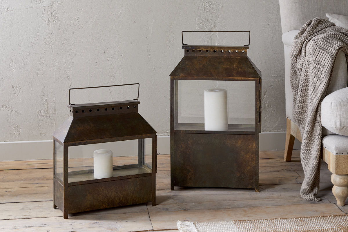 Lanterne Large Akoko - Patine Marron