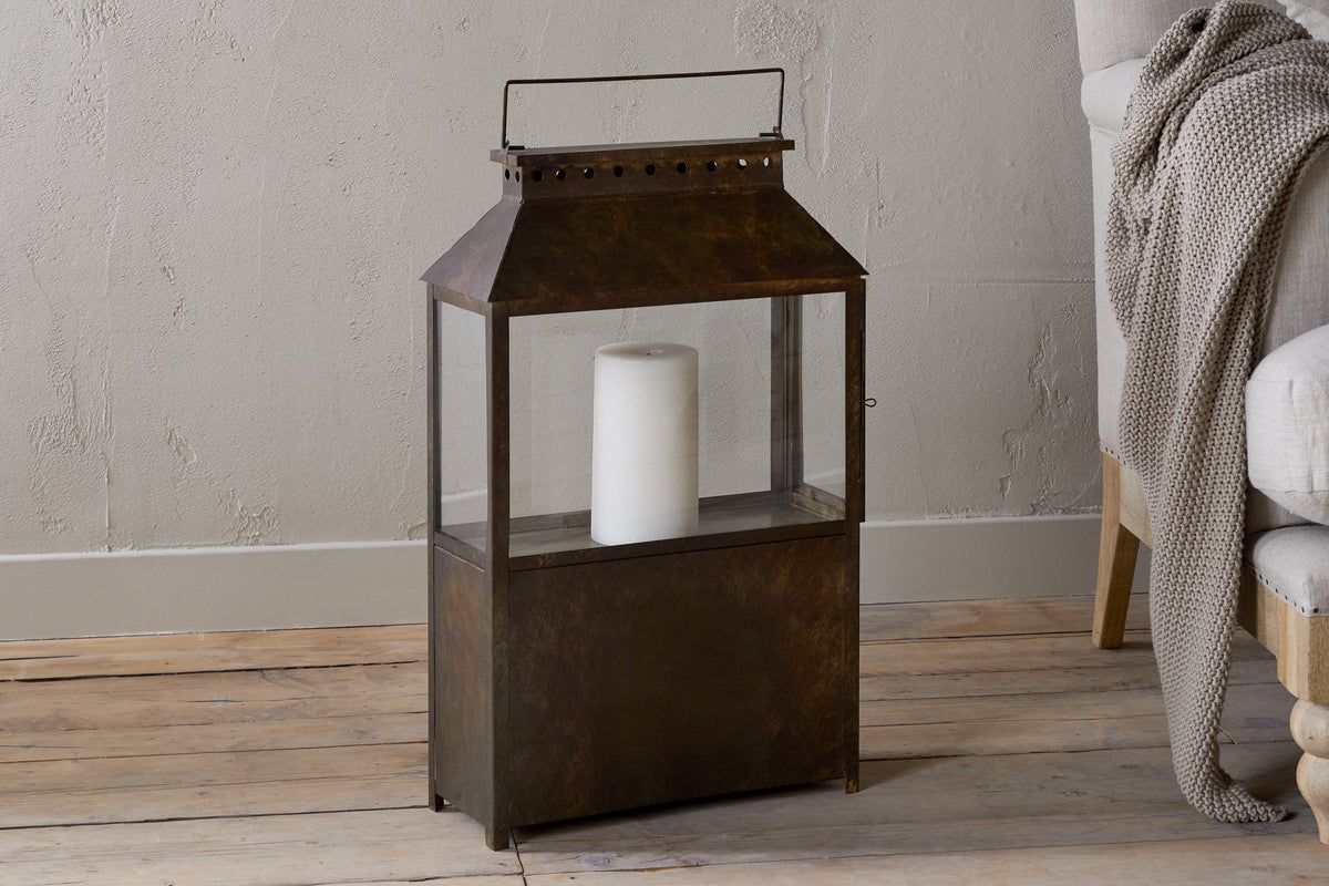 Lanterne Large Akoko - Patine Marron