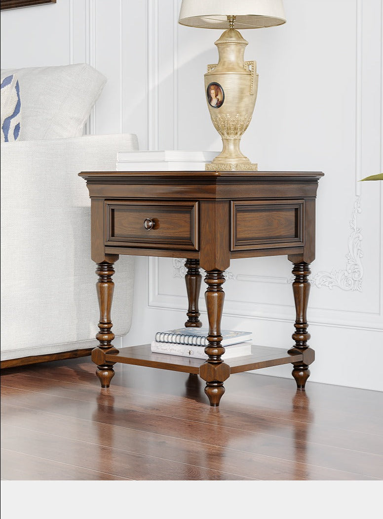 Lampe de chevet ALICE SHERATON, table d'appoint, meuble de conception allemande