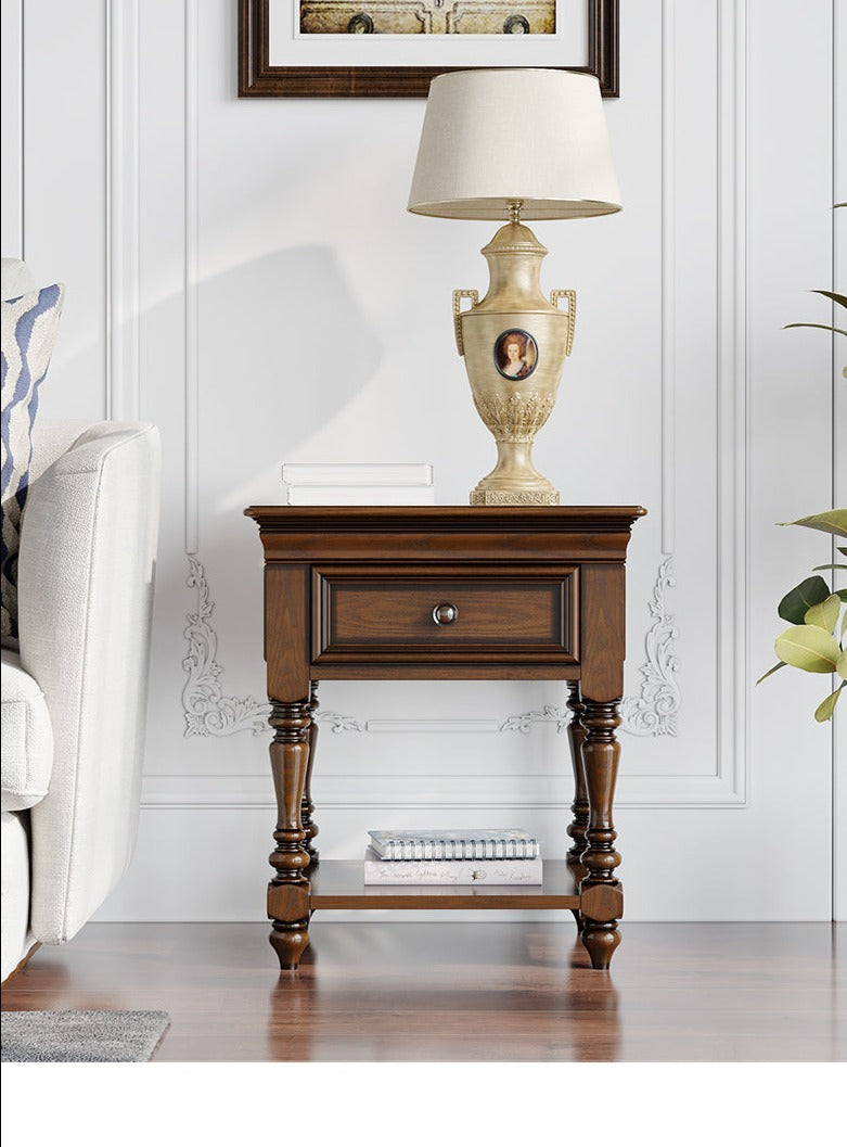 Lampe de chevet ALICE SHERATON, table d'appoint, meuble de conception allemande