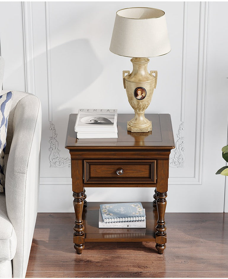 Lampe de chevet ALICE SHERATON, table d'appoint, meuble de conception allemande