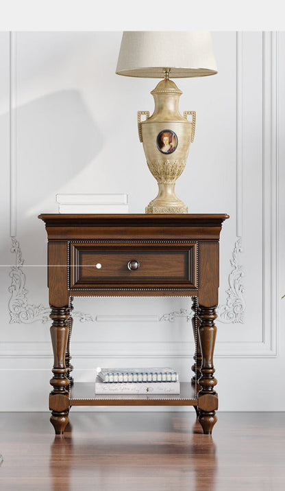 Lampe de chevet ALICE SHERATON, table d'appoint, meuble de conception allemande