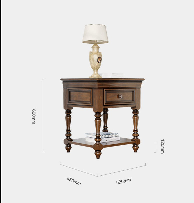 Lampe de chevet ALICE SHERATON, table d'appoint, meuble de conception allemande