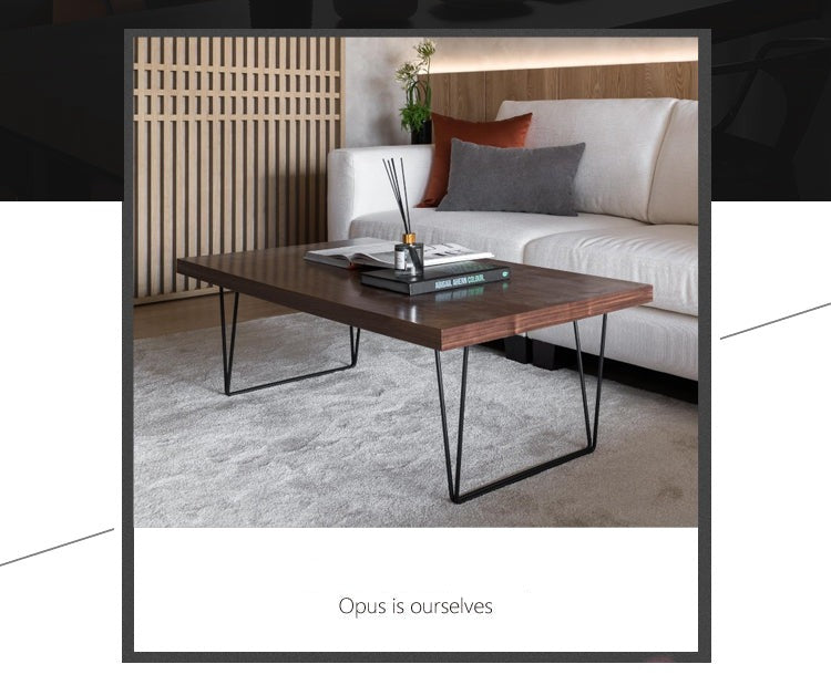 Table basse ALINA RADISSON style scandinave américain rétro en bois massif (4 tailles, 4 couleurs)