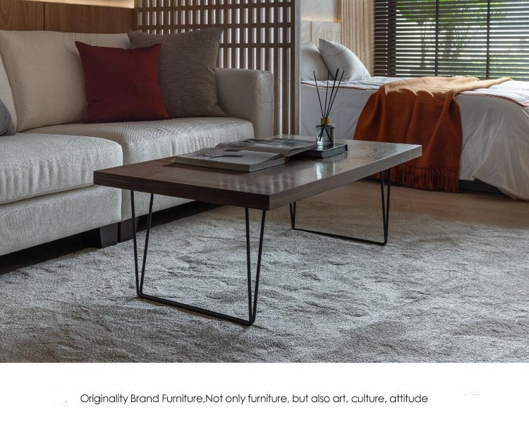 Table basse ALINA RADISSON style scandinave américain rétro en bois massif (4 tailles, 4 couleurs)