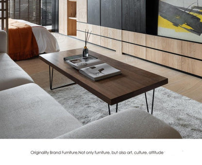 Table basse ALINA RADISSON style scandinave américain rétro en bois massif (4 tailles, 4 couleurs)