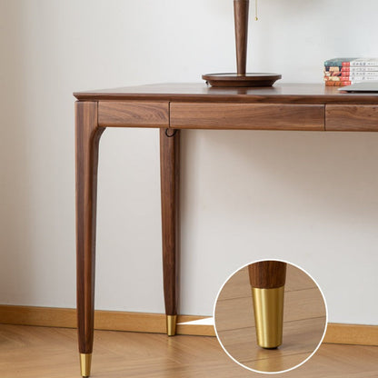 ALIVIA RITZ Table console de bureau moderne en bois massif Naturel / Noyer