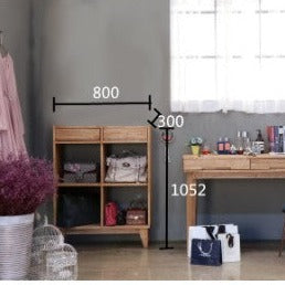 Bibliothèque/Vitrine ANA NEW YORK HILTON en bois dur américain, noyer, couleur naturelle, 3 tailles 