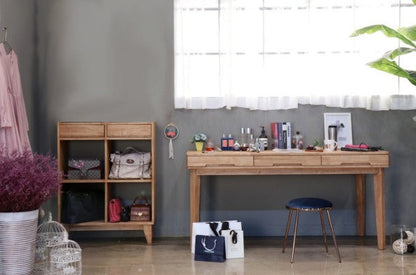 Bibliothèque/Vitrine ANA NEW YORK HILTON en bois dur américain, noyer, couleur naturelle, 3 tailles 