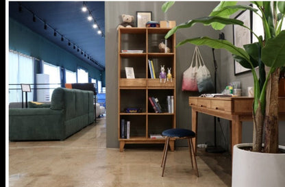 Bibliothèque/Vitrine ANA NEW YORK HILTON en bois dur américain, noyer, couleur naturelle, 3 tailles 