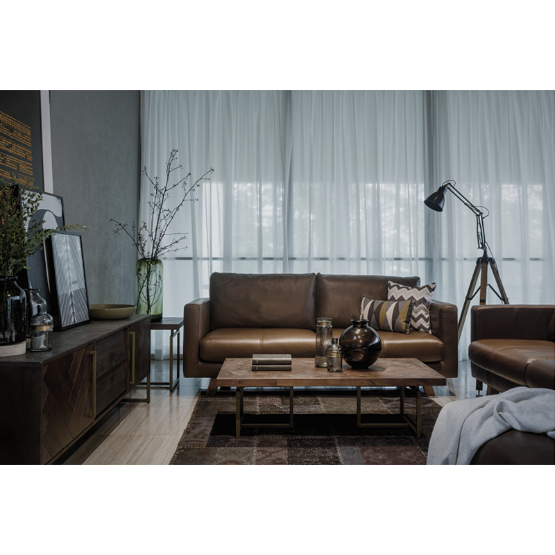 Table basse à chevrons ANGELINA en bois massif design