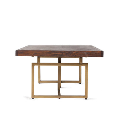 Table basse à chevrons ANGELINA en bois massif design