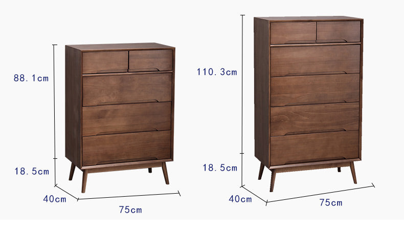 Commode scandinave en bois massif ANN (4 couleurs, 2 tailles)