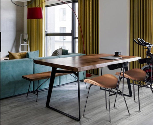 Table à manger en bois massif ANTONIO, style nordique, moderne, minimaliste, scandinave