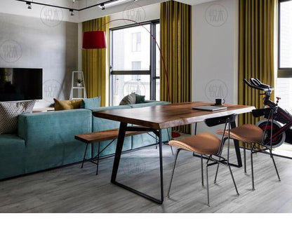 Table à manger en bois massif ANTONIO, style nordique, moderne, minimaliste, scandinave