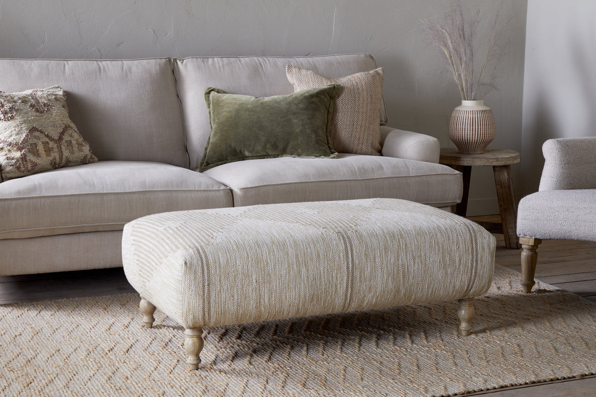 Pouf rembourré Aranya - Naturel