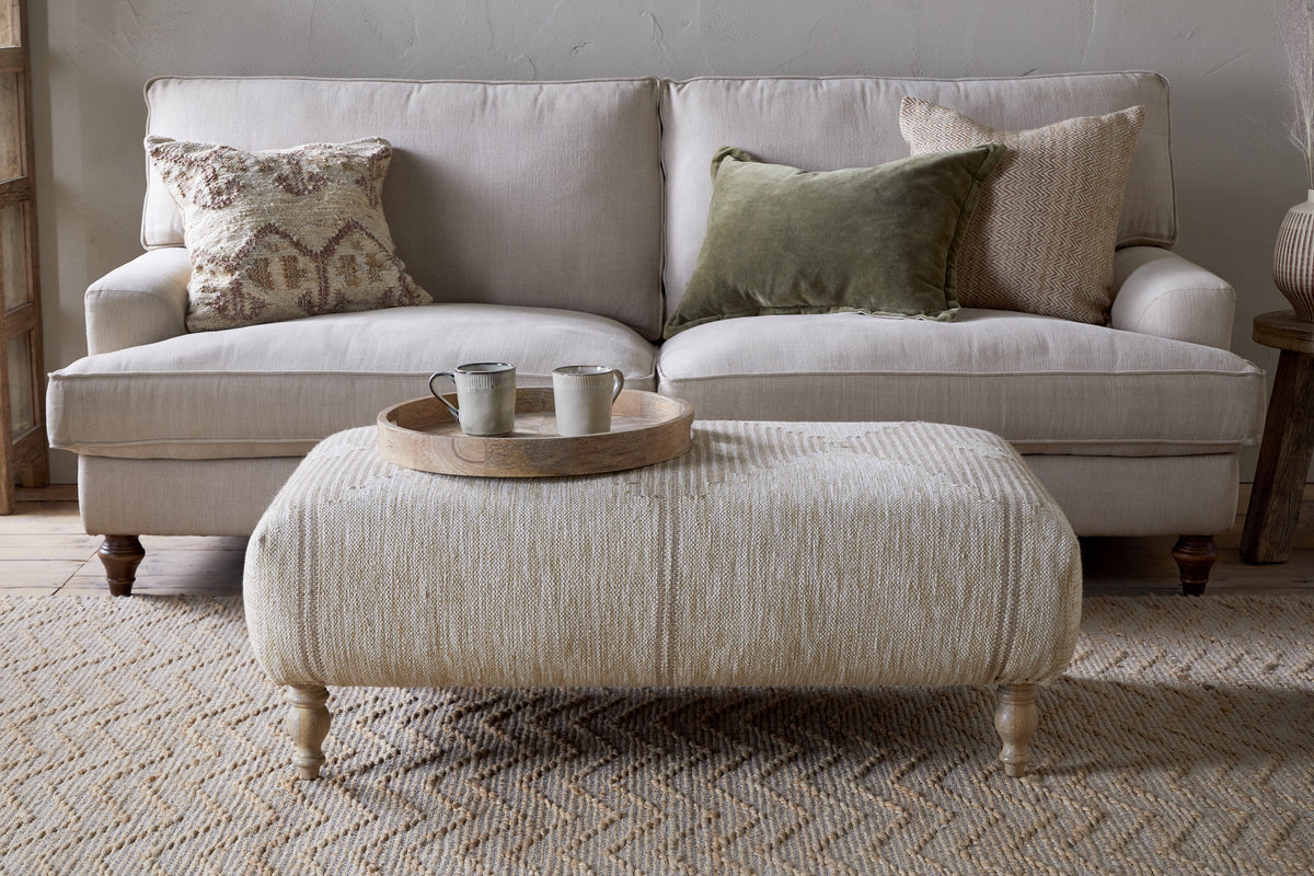 Pouf rembourré Aranya - Naturel