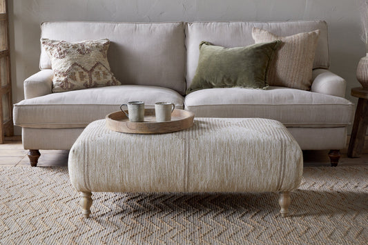 Pouf rembourré Aranya - Naturel