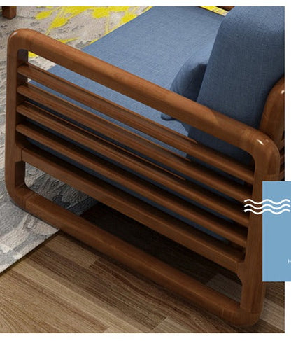 Canapé scandinave de luxe ARIA en bois massif de style nordique (couleur noyer/naturel, ensemble de 10 combinaisons)