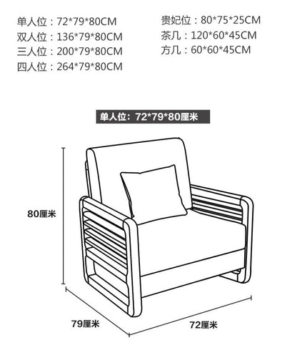 Canapé scandinave de luxe ARIA en bois massif de style nordique (couleur noyer/naturel, ensemble de 10 combinaisons)