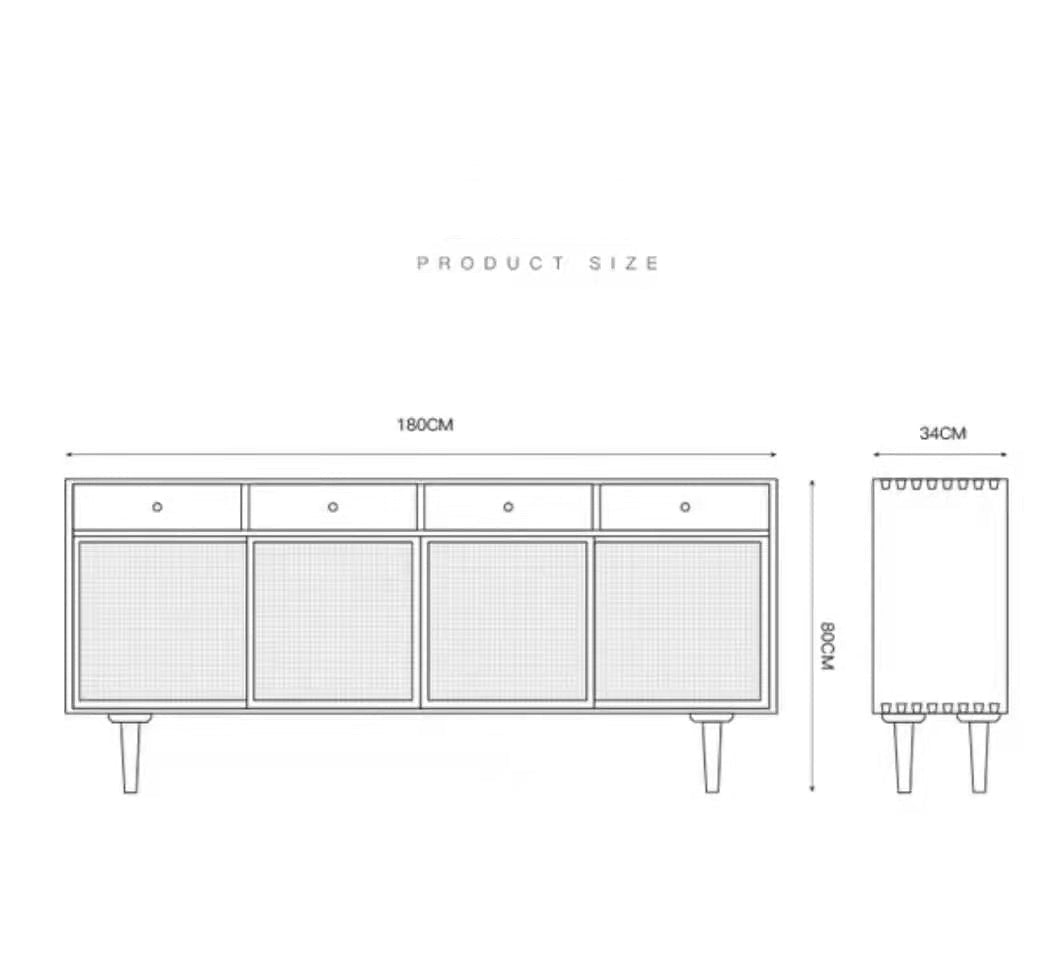 Buffet en rotin ARIANA Coastal Island Living (5 tailles, 2 couleurs) 